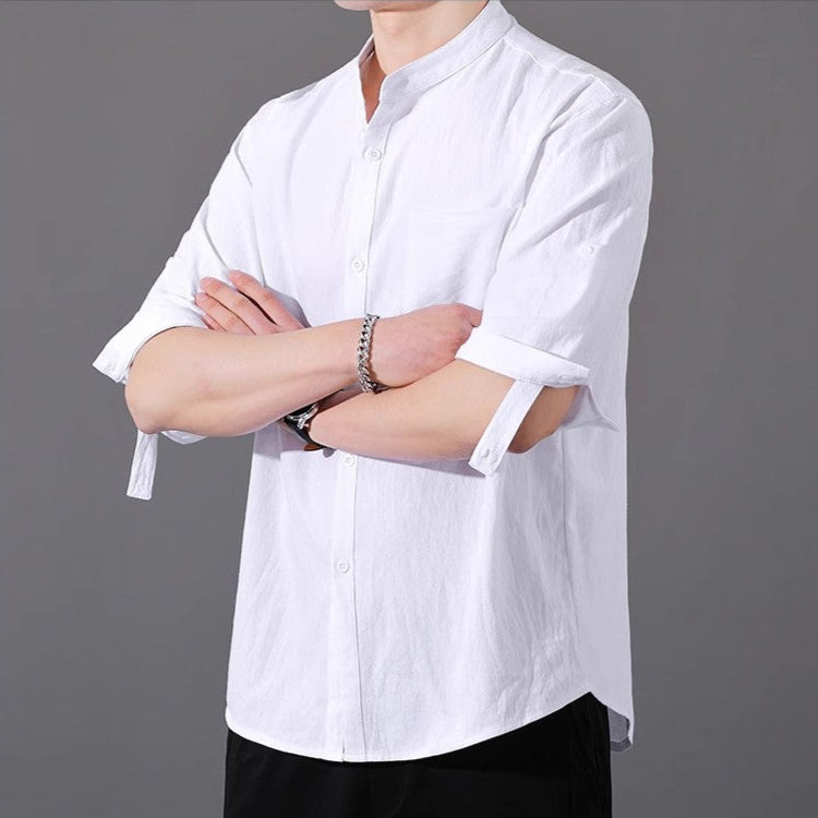 Ashby Mandarin Cotton Shirt