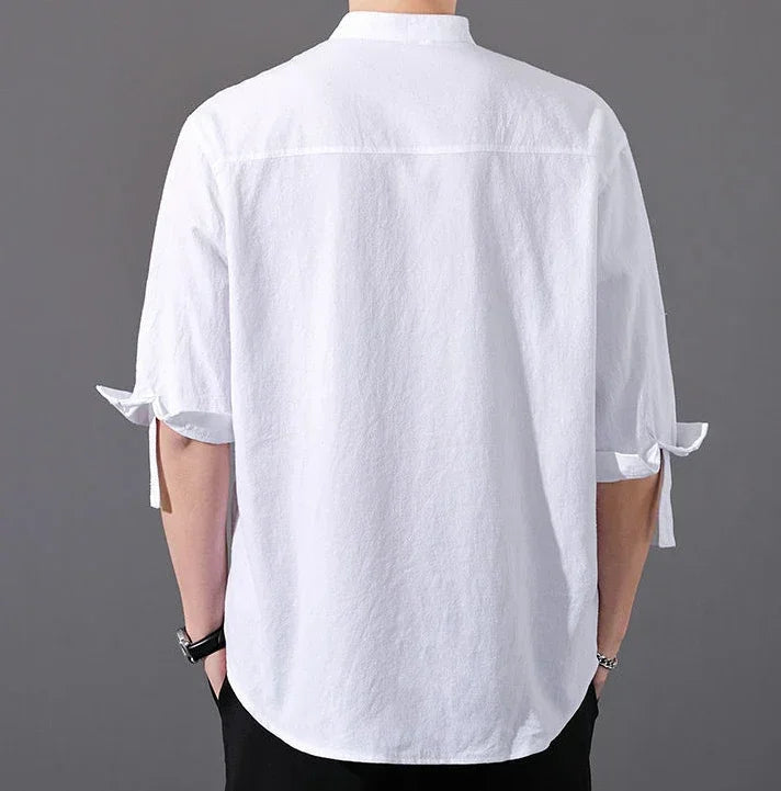 Ashby Mandarin Cotton Shirt