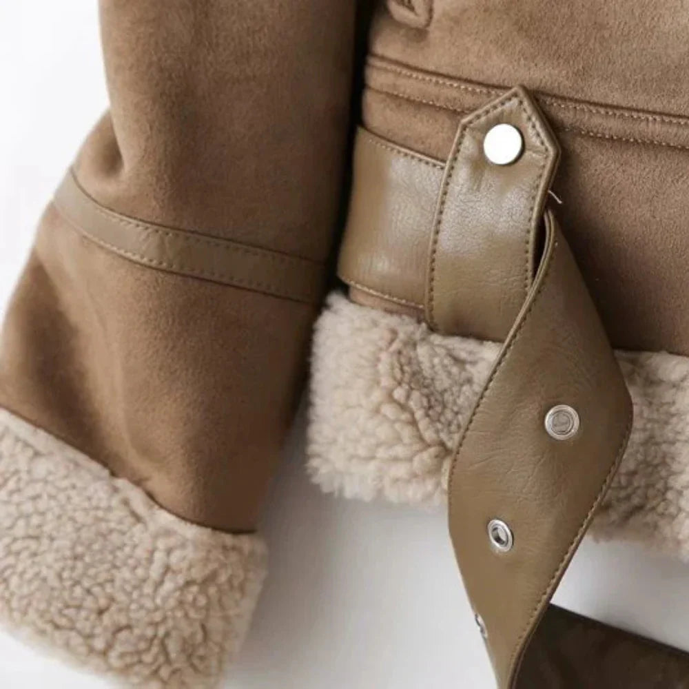 Colette Shearling Suede Jacket